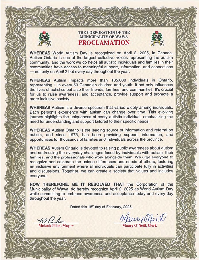 Proclamation - Autism Ontario