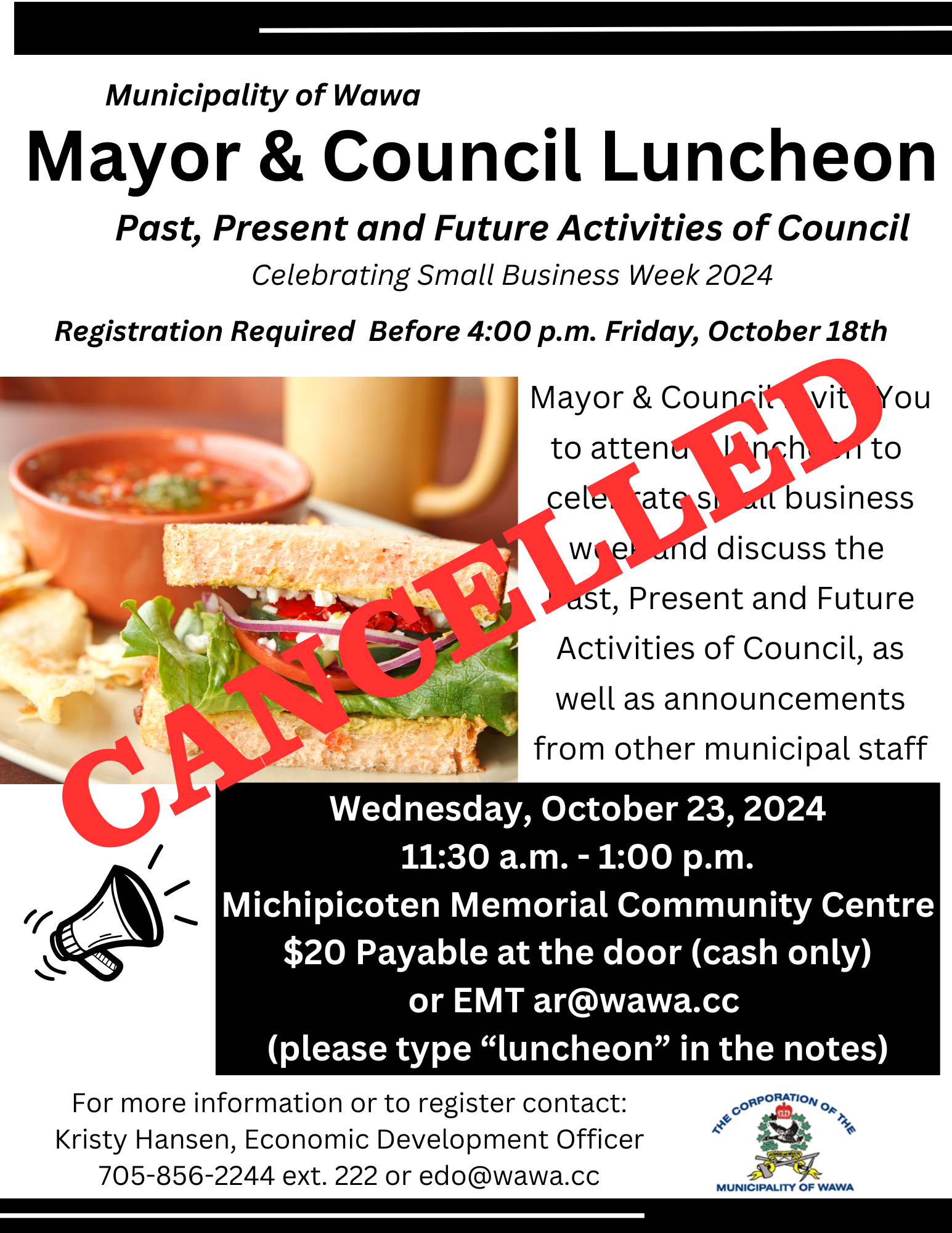 Mayor Luncheon Cancelled poster