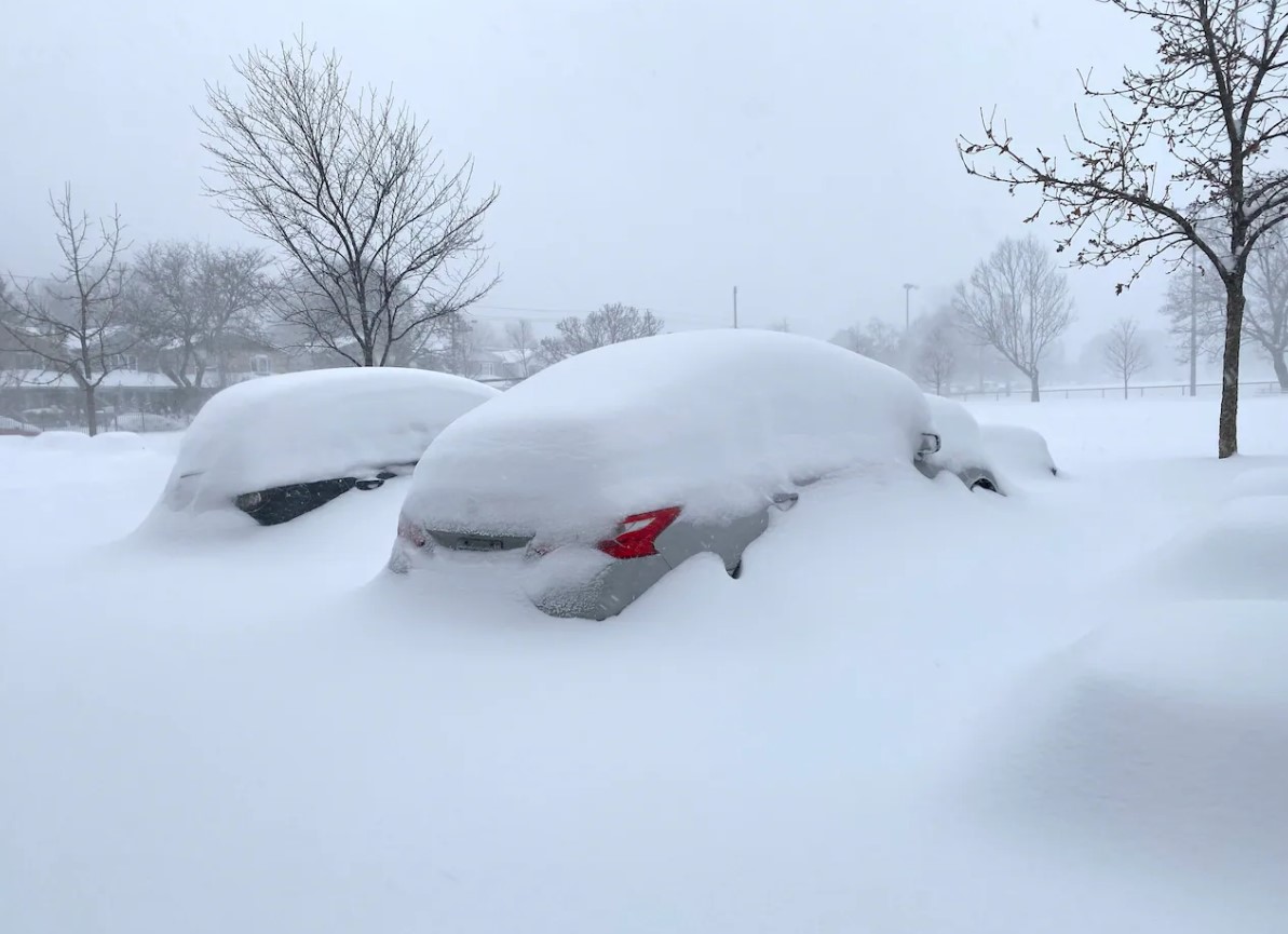 Vehicle Snowed in by Snow